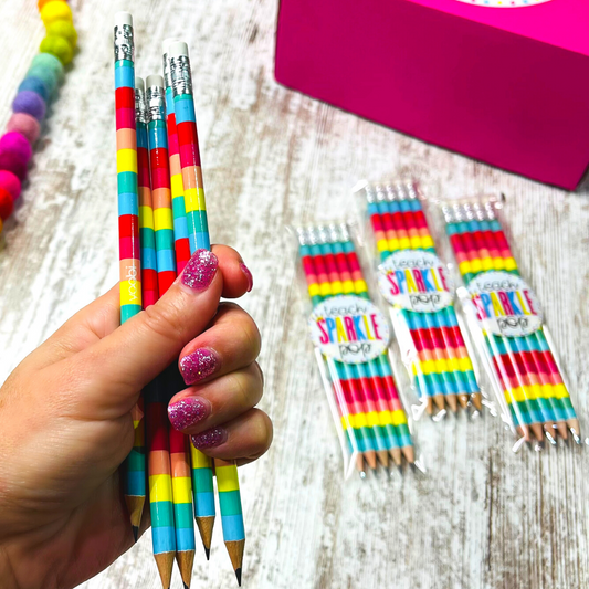 Yoobi Rainbow Stripes No. 2 Pencils, 5-pack