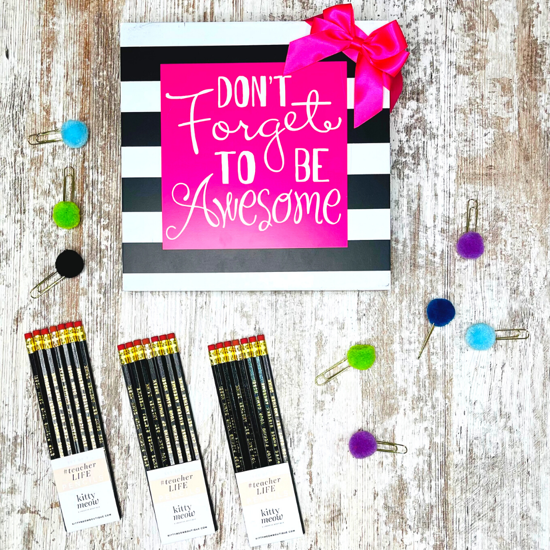 #TEACHERLIFE Black and Gold Pencil Set