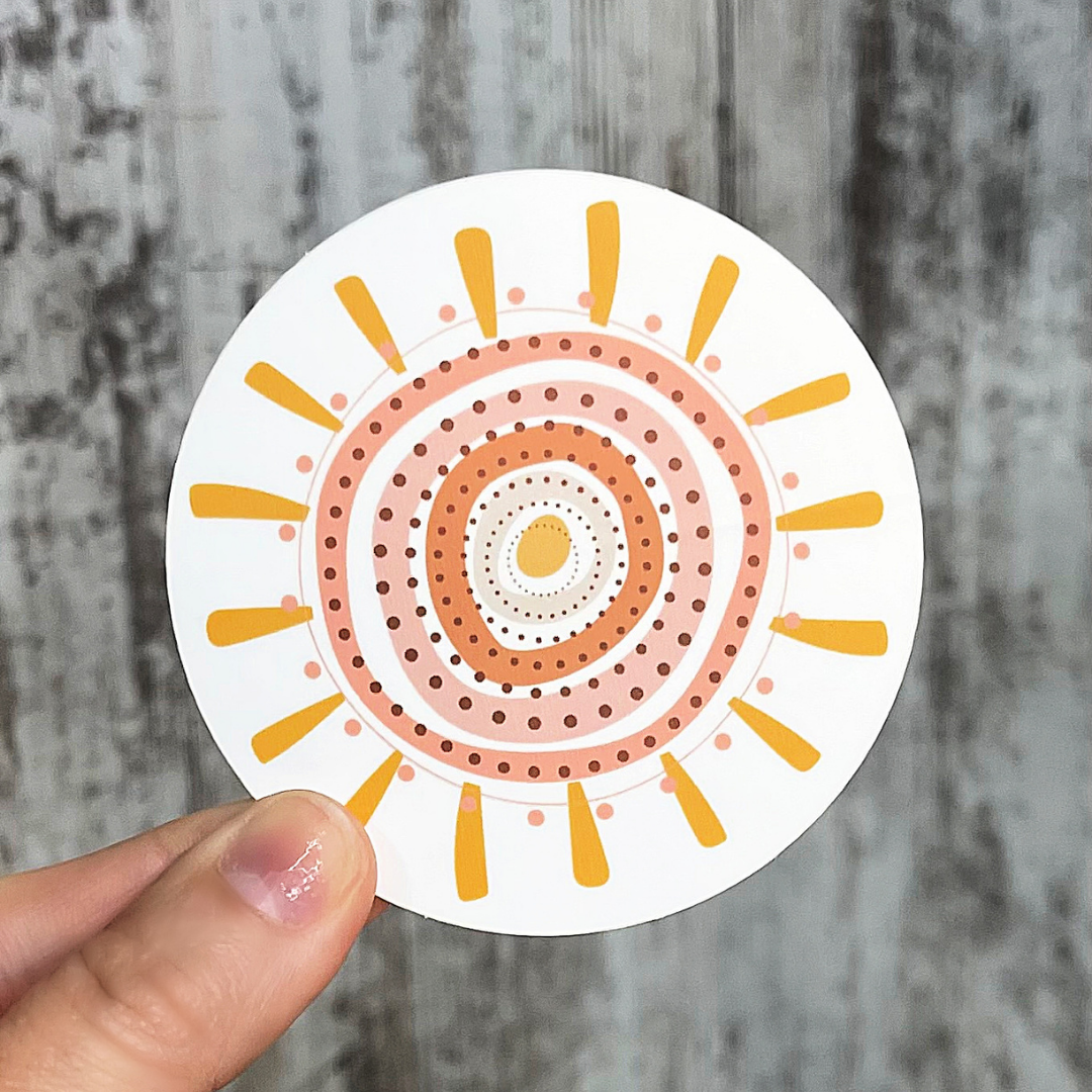 Sun Print Boho Minimalist Sticker