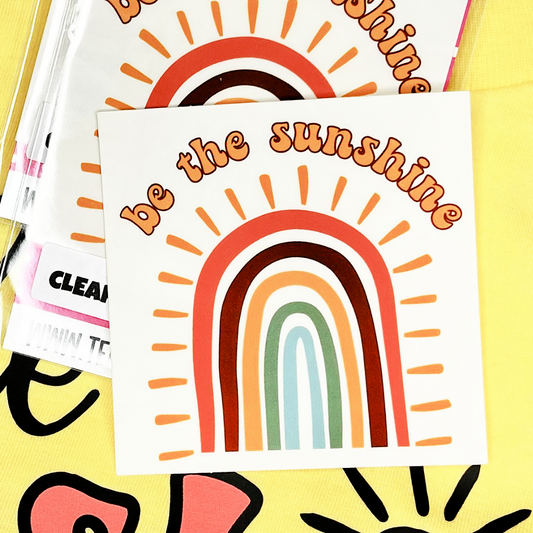 BE THE SUNSHINE [Boho Rainbow, Clear] Sticker