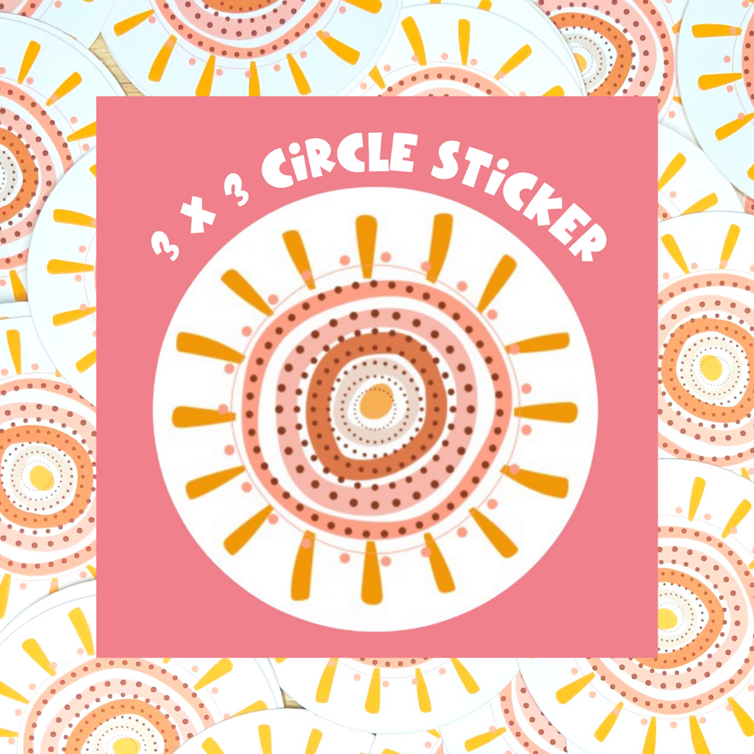 Boho Sun Circle Sticker – Teach Sparkle Pop
